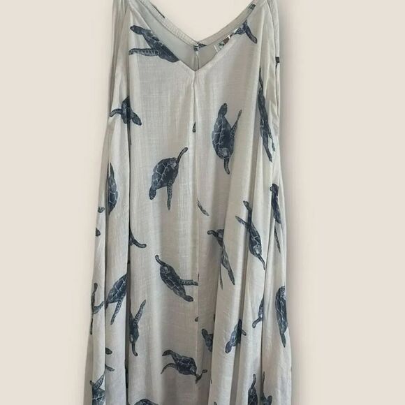 Sea Turtle Gauze Hankerchief Dress One Size - Picture 3 of 4
